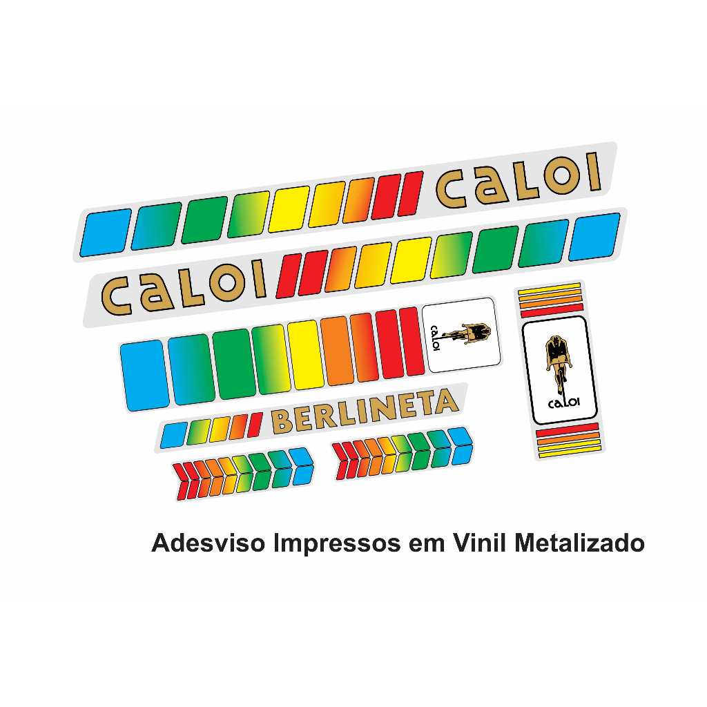 Kit Adesivos Bicicleta Caloi Berlineta 1981 Metalizado