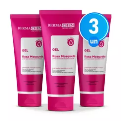 Kit 3 Gel Facial Antiressecamento Rosa Mosqueta 100g Dermachem