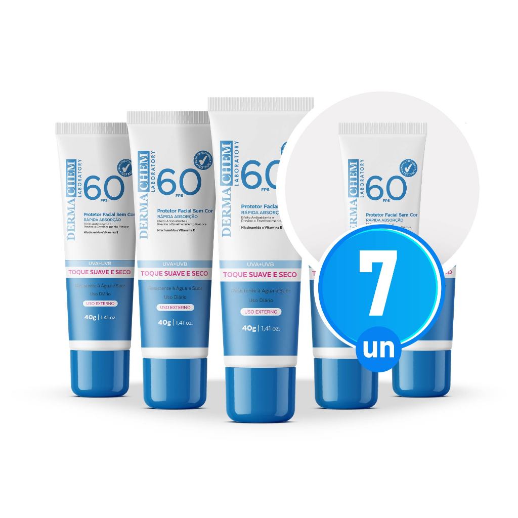 Kit 7 Protetor Solar Rosto FPS60 40g Dermachem