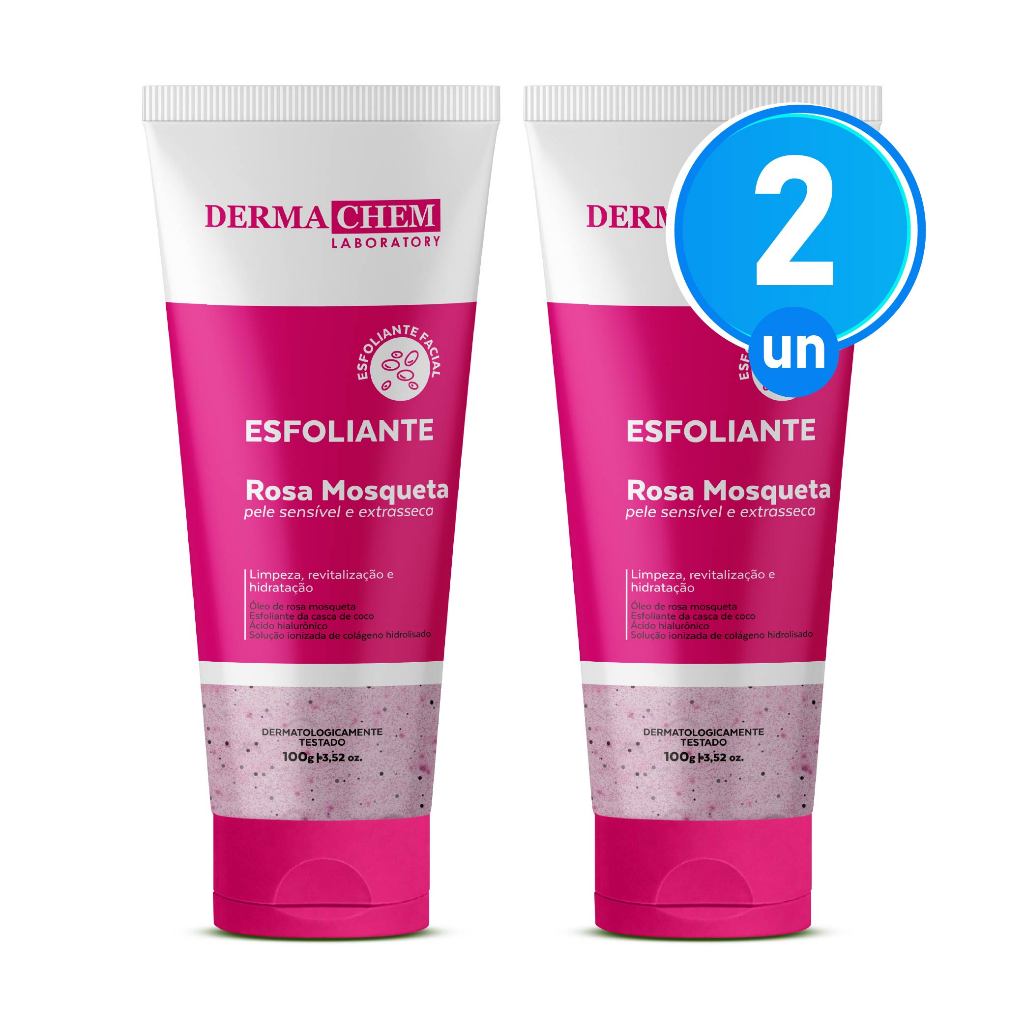 Kit 2 Gel Esfoliante Rosa Mosqueta 100ml Dermachem
