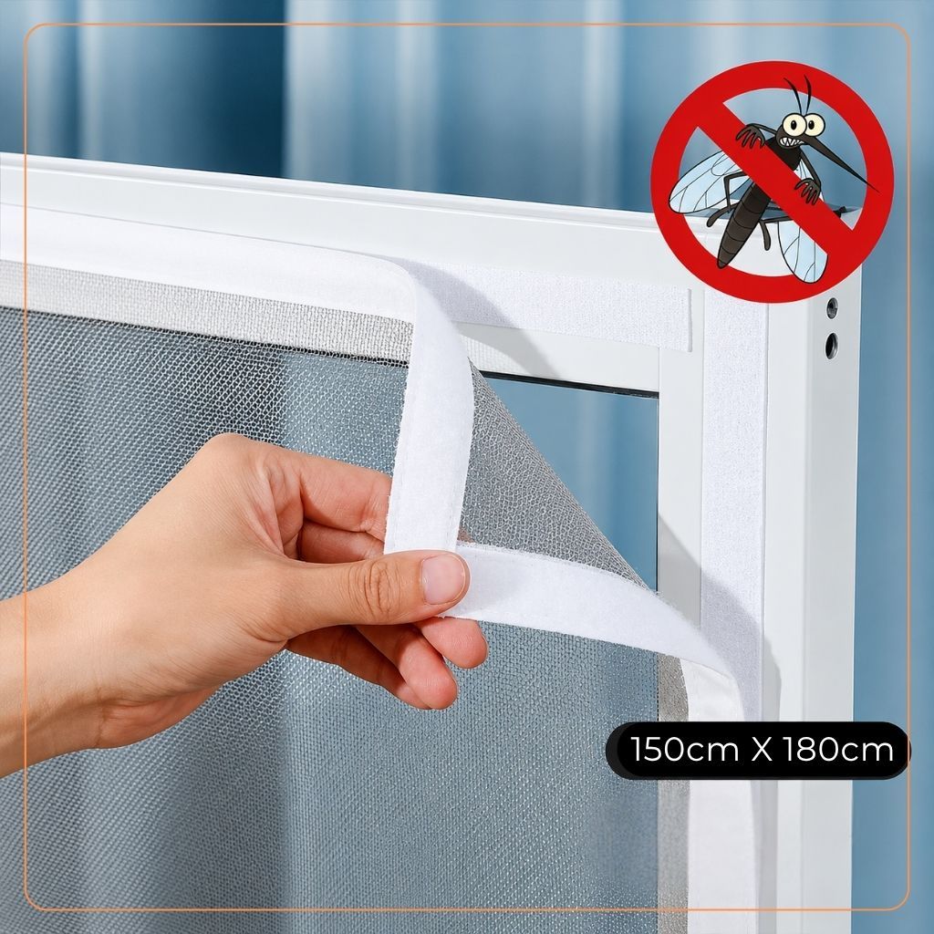 Tela Proteção Mosquiteiro Janela 1,5x1,8m Com Velcro Autocolante Anti-inseto Mosquito Pernilongo