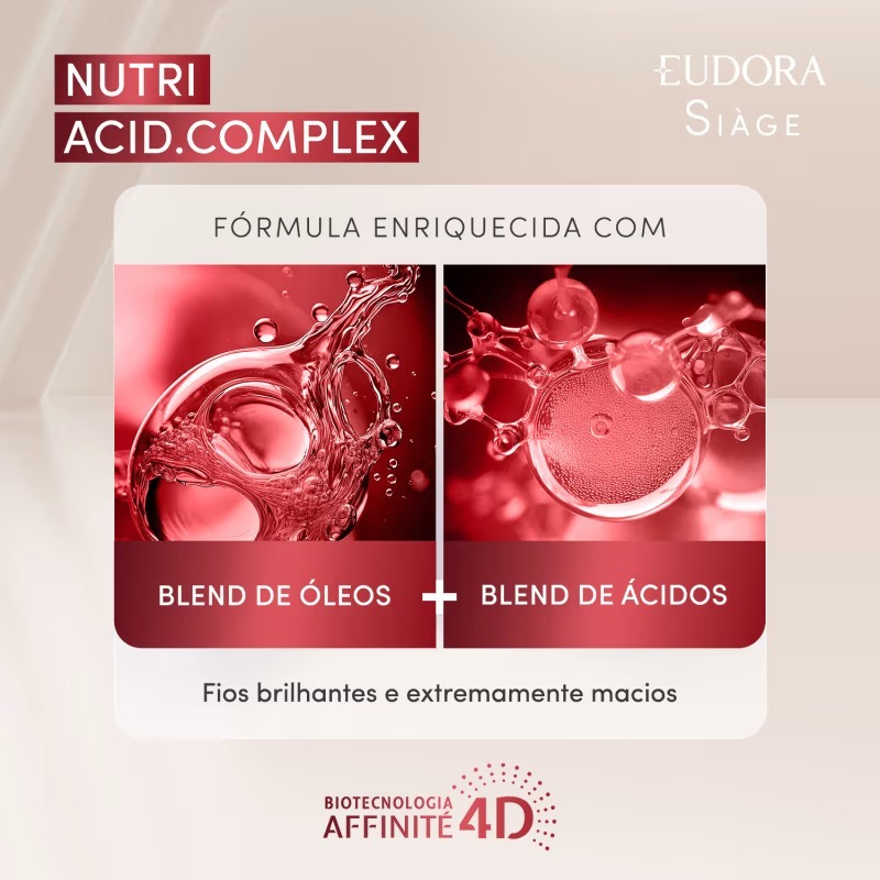 Siàge Eudora Nutri Acid.Complex Shampoo 250ml + Condicionador 200ml + Máscara 250g