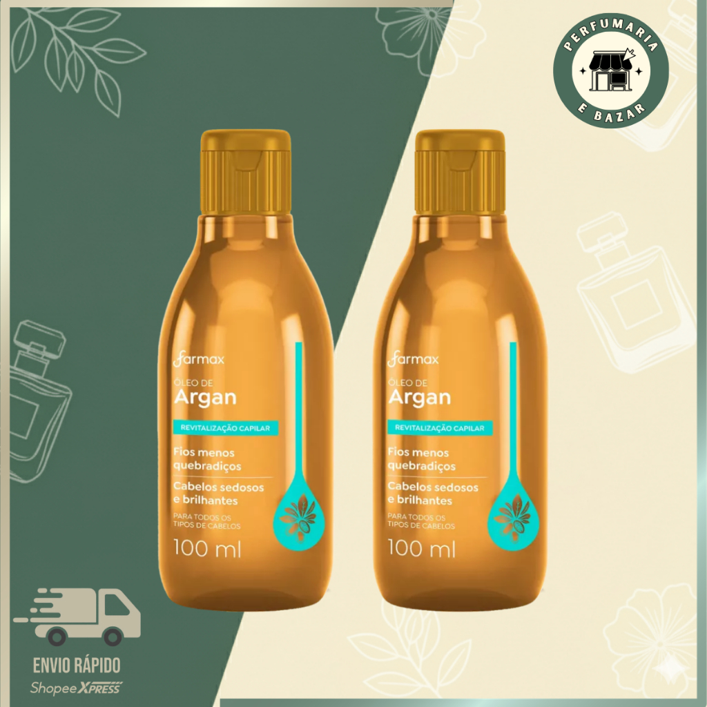 KIT C/2 ÓLEO CAPILAR FARMAX 100ML ARGAN