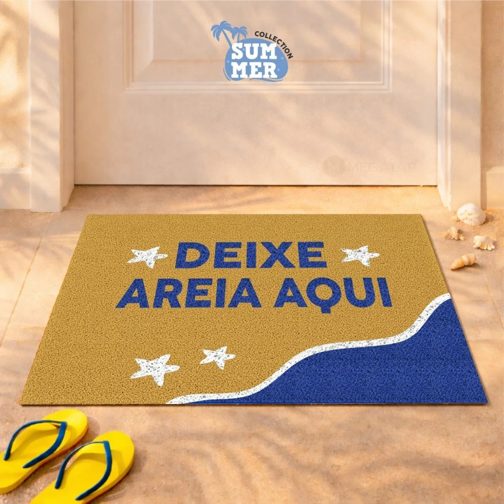 Tapete Capacho Deixe A Areia Aqui 60x40 Praia, Caiçara