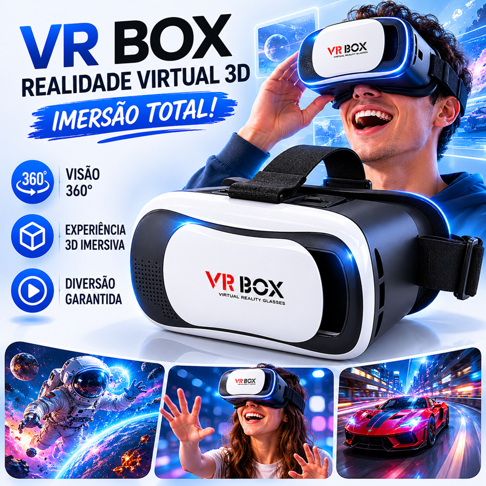 Vr Box Virtual Reality Glasses Reality Display Compatible with Smartphones 3D Immersive Experience