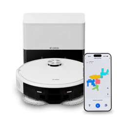 Robô Aspirador Velds V50 Pro, Base Autolimpante Mop Duplo Giratório 10000pa Mapeamento Avançado, Branco