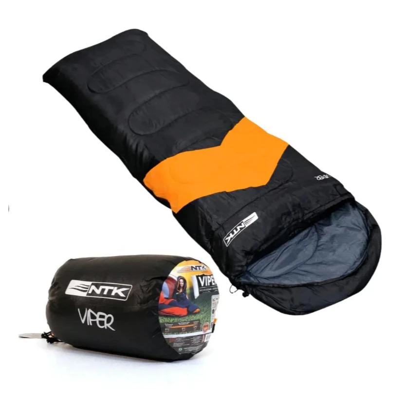 Saco De Dormir Viper Nautika C/ Capus 5 A 12ºc Preto Laranja