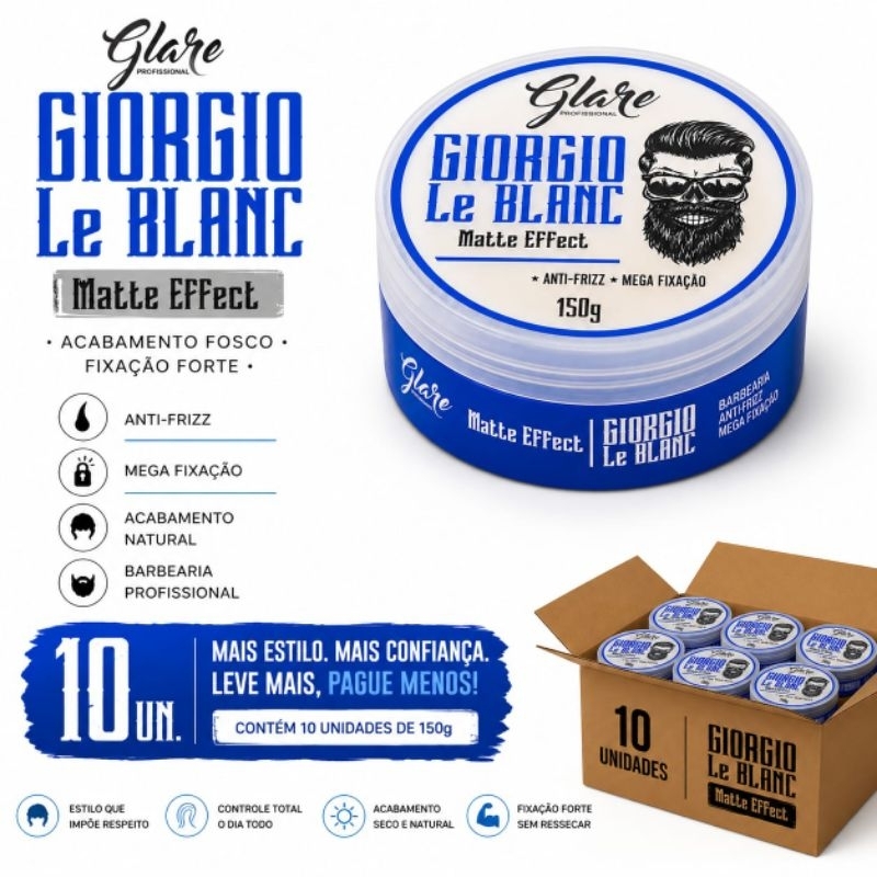 Kit Pomada Modeladora 10 unidades 150g - Giorgio Le Blanc Glare Profissional