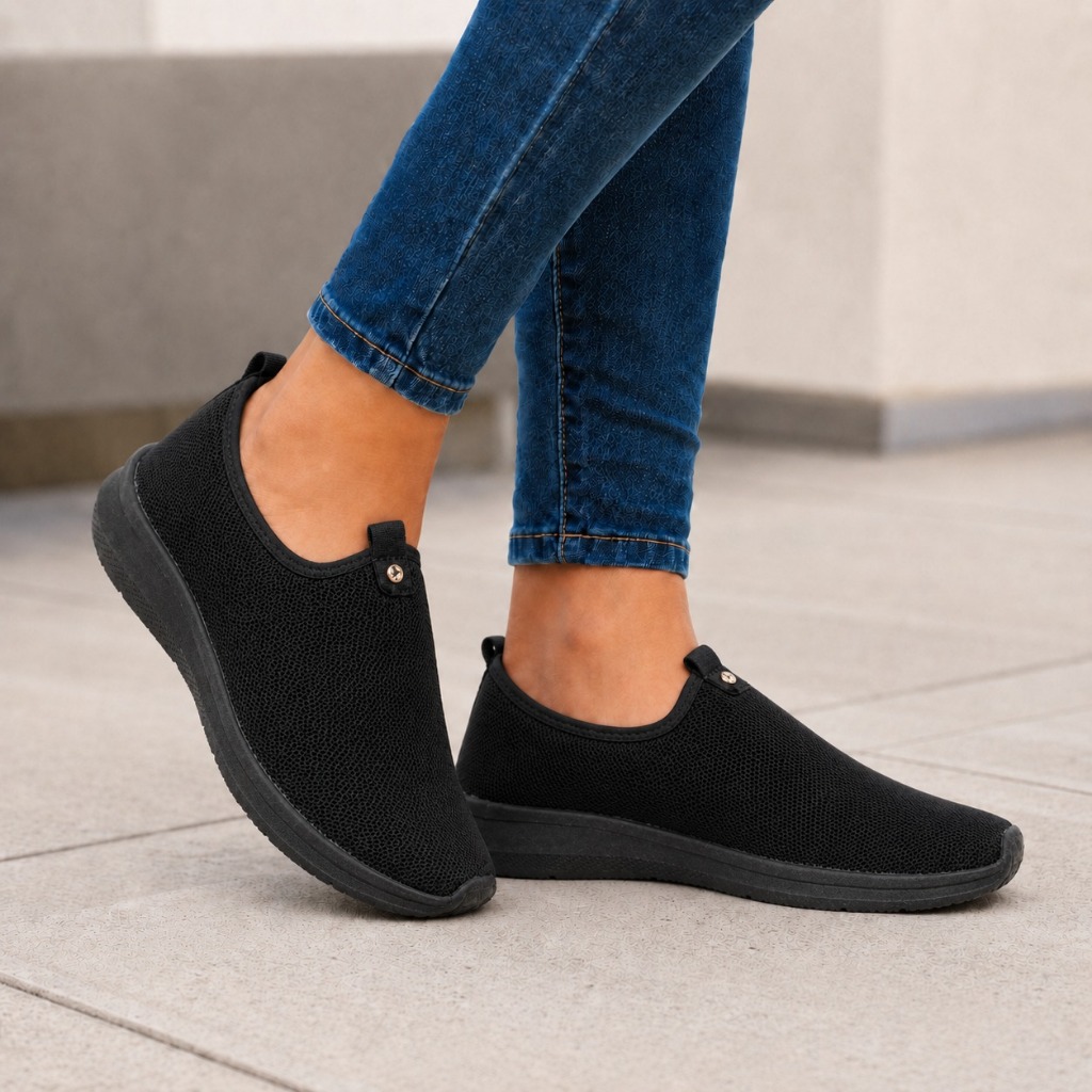 Sapato Feminino Preto-Tênis Meia Feminino Esportivo para Academia Treino Caminhada
