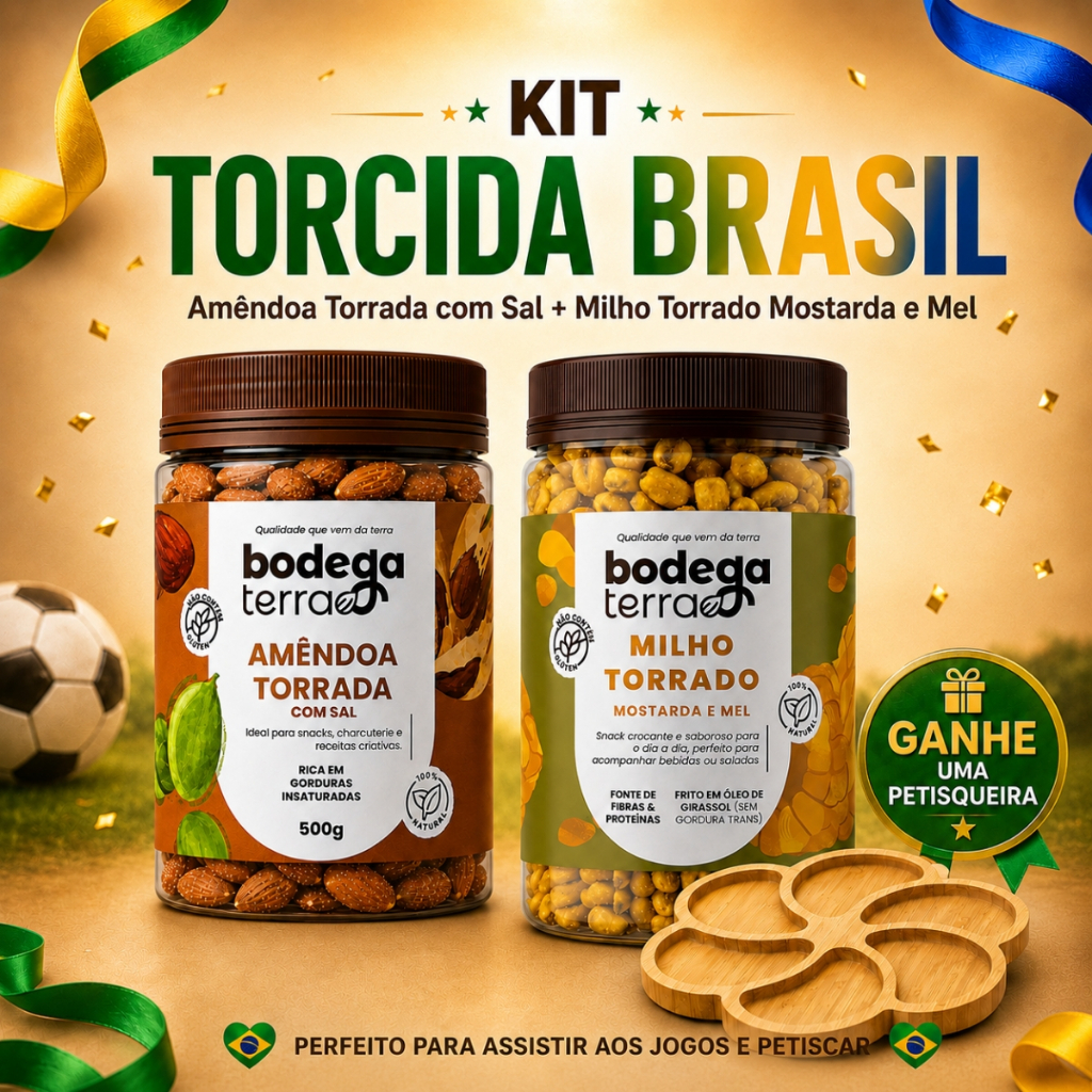 Kit Petiscos Premium Amêndoa Torrada com Sal  Milho com Pestisqueira