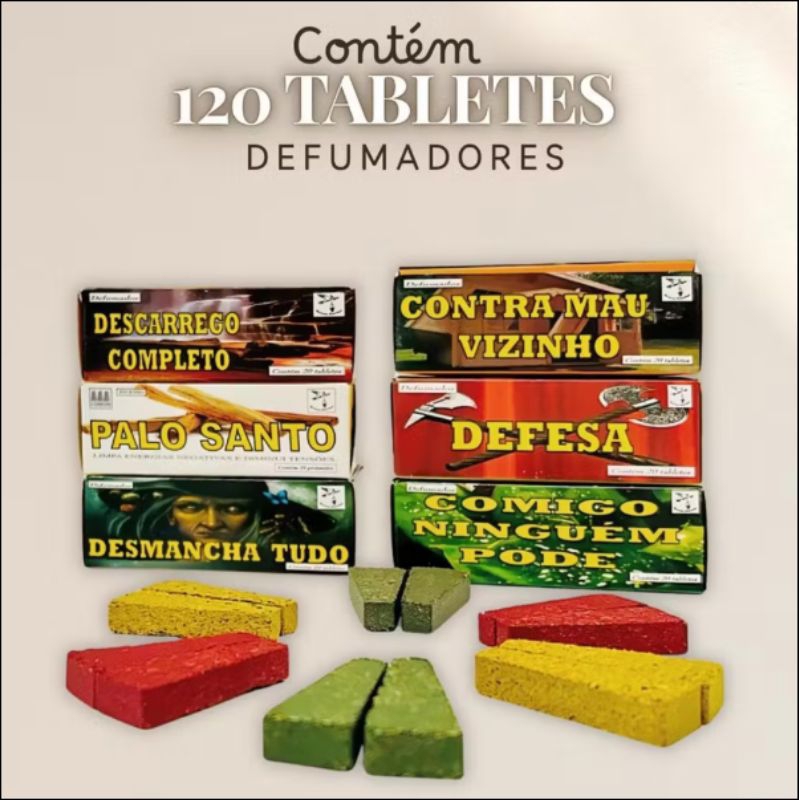 KIT COM 6 CAIXAS DEFUMADORES TABLET AROMÁTICOS DIVERSOS ENVIO EM 24H