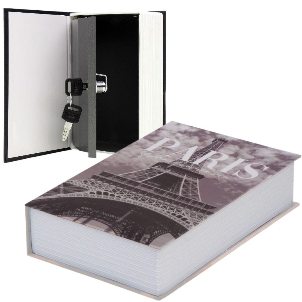 Cofre Livro Camuflado Estante Porta Jóias Documentos Dinheiro Com Chave Médio