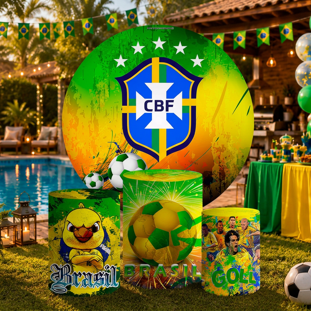 Kit Trio Capa de Cilindro Capa de Painel Copa do Mundo