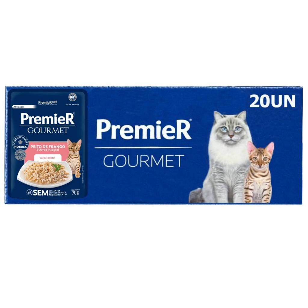 Premier Gourmet Sachê Gatos Filhotes Frango 20 Unidades