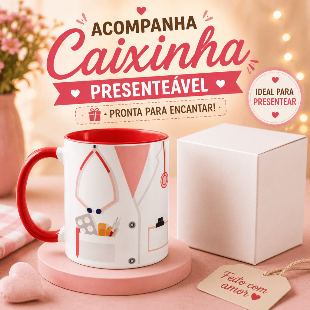 Caneca de Medicina enfermagem medico Personalizada Presente Profissionais da Saúde hospital auxiliar