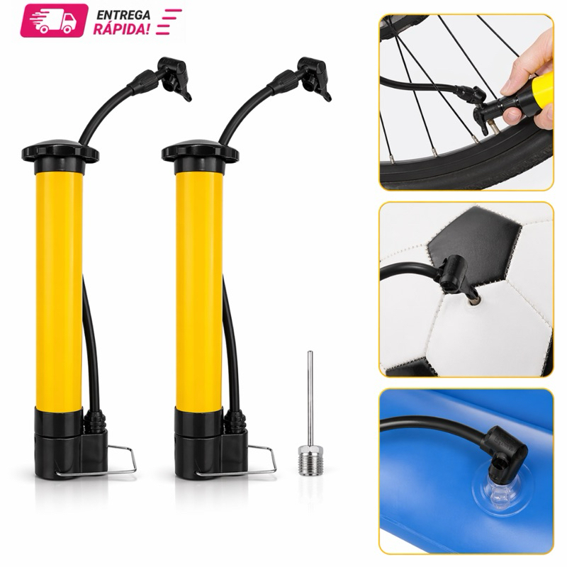 Bomba De Ar Vertical Encher Pneu Bike Bicicleta Boia Bola carrinho de mão 25cm Pequena BomBinha