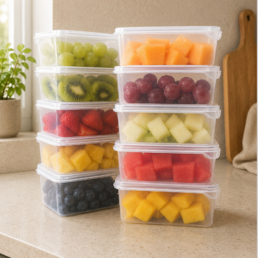 Kit 20 Potes Plásticos 400ml Retangulares Transparente - Organizaçao de Casa Utilidade Domestica