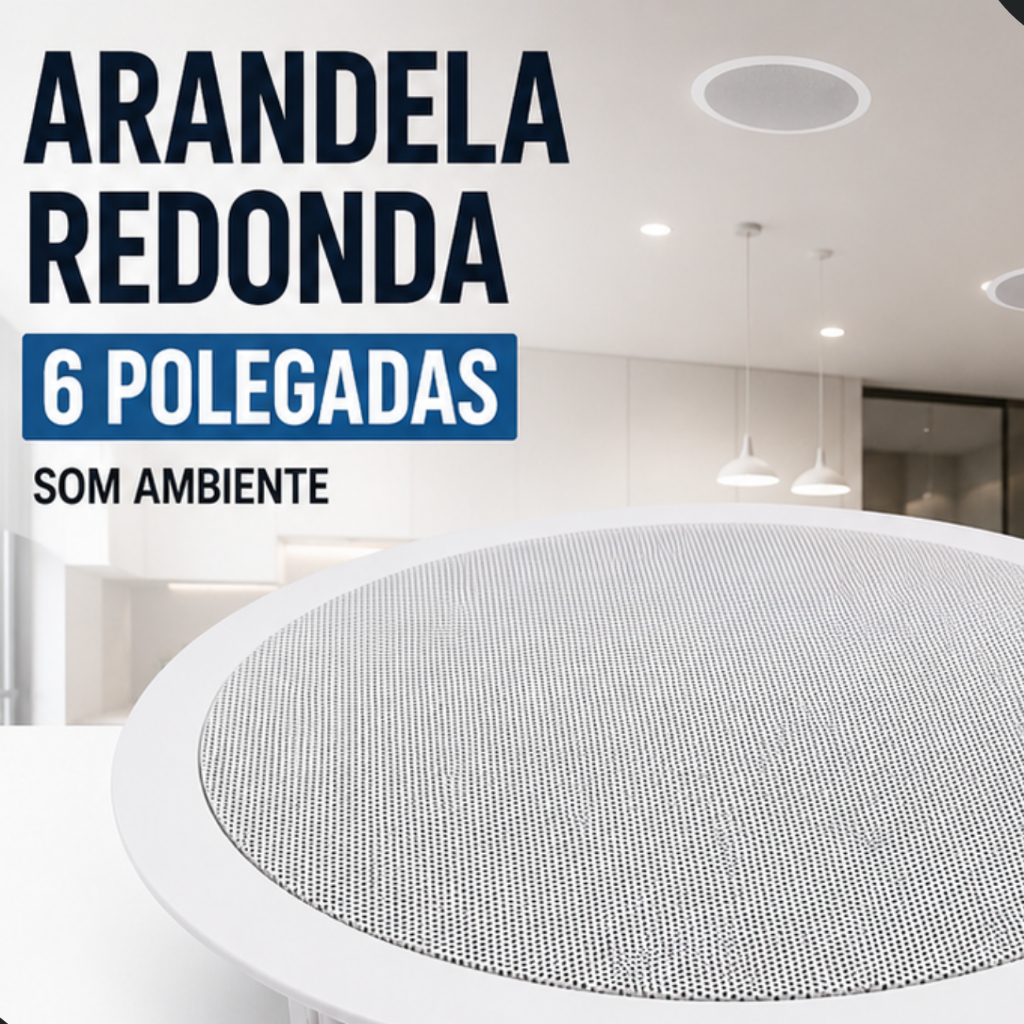 Arandela 6 Polegadas Redonda para alto falante Som Ambiente Teto Gesso Branco pvc home barato promoção