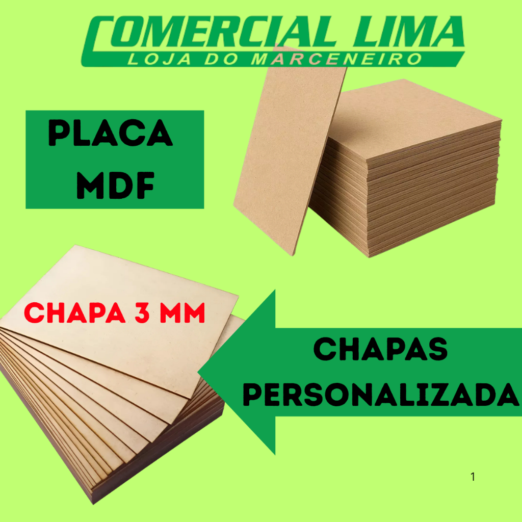 Placa Chapa MDF Cru 3mm Sob Medida Personalizada Prateleira Artesanato