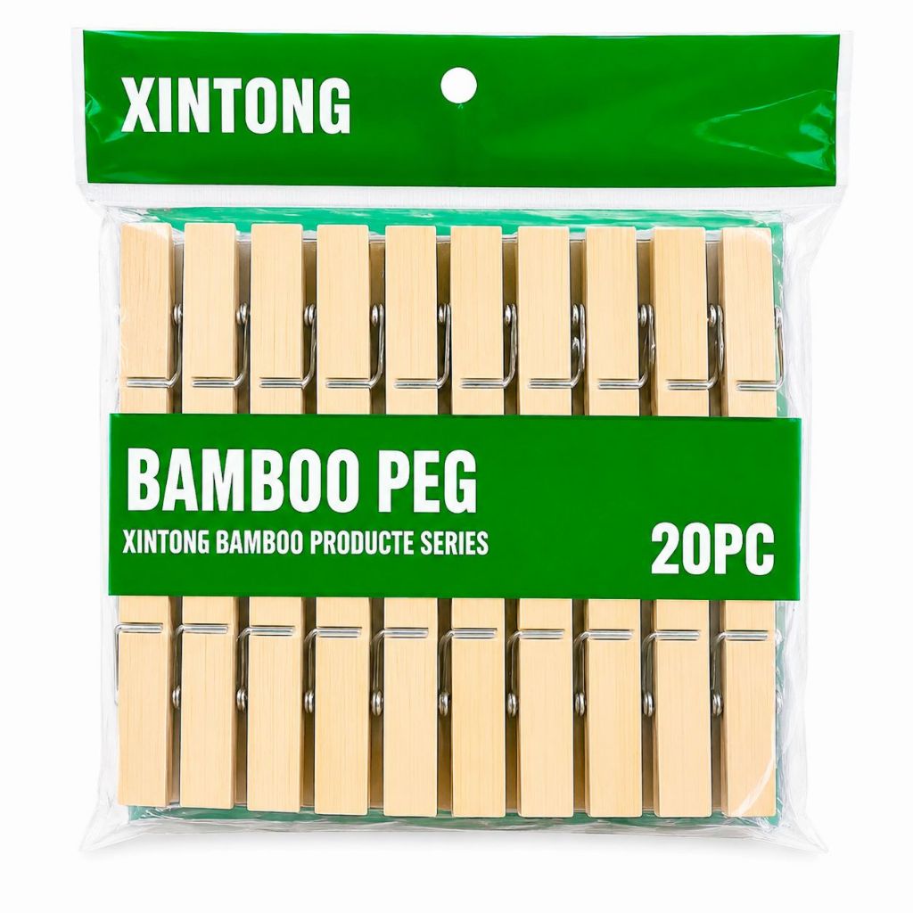 Kit 20 a 120 Pregador de Roupa bambu Reforçado Resistente para Varal 6x1cm