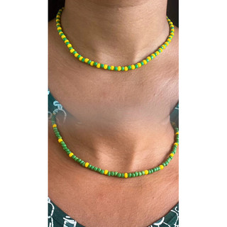 colar choker Brasil/choker de miçangas Brasil/colar de miçangas verde amarelo