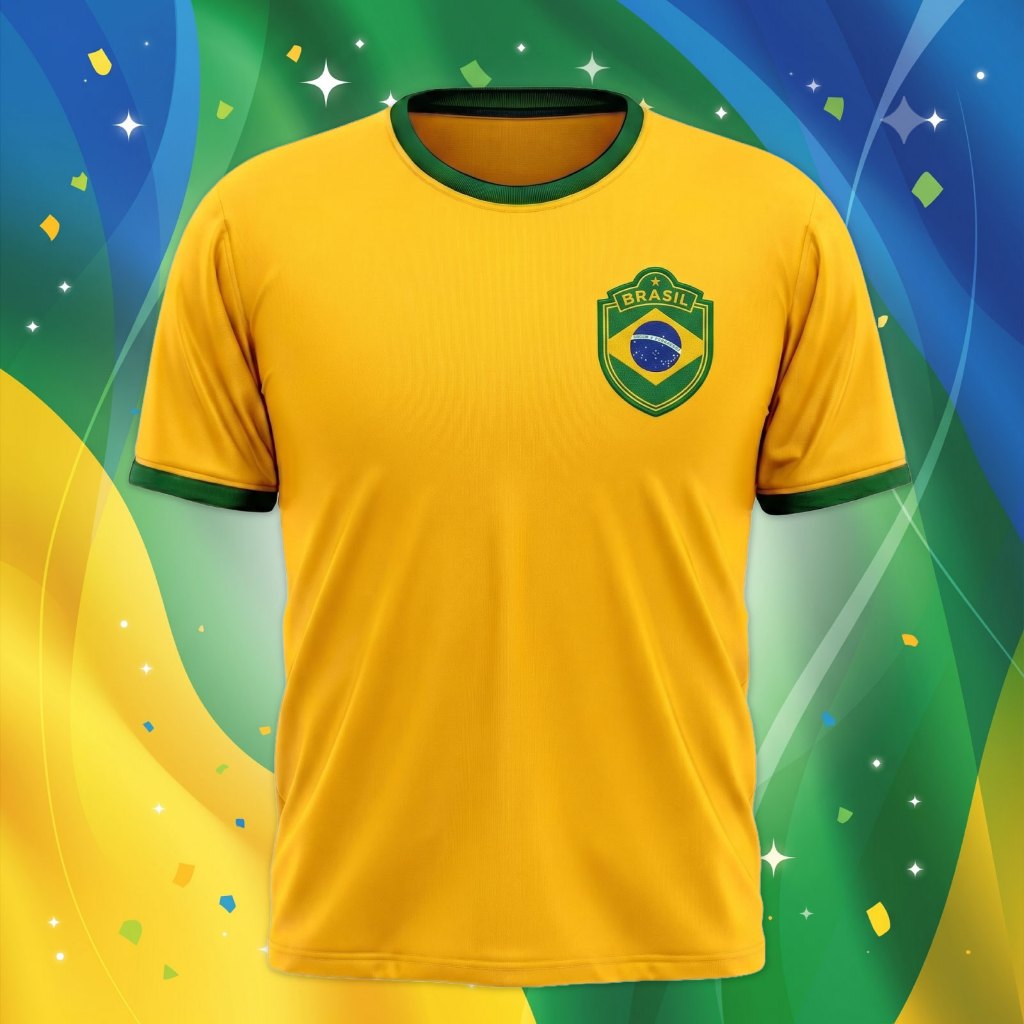 Camiseta Brasil Copa do mundo Algodão - Torcedor