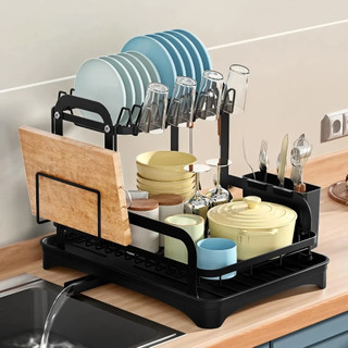 Escorredor de Louças Rack Aço Carbono Organizador Cor Preto