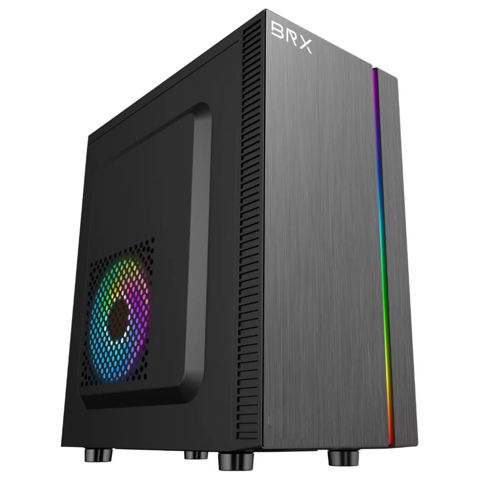 Gabinete Gamer BRX Nexus F754 Mini Tower Led USB 2.0 S/Fans Preto