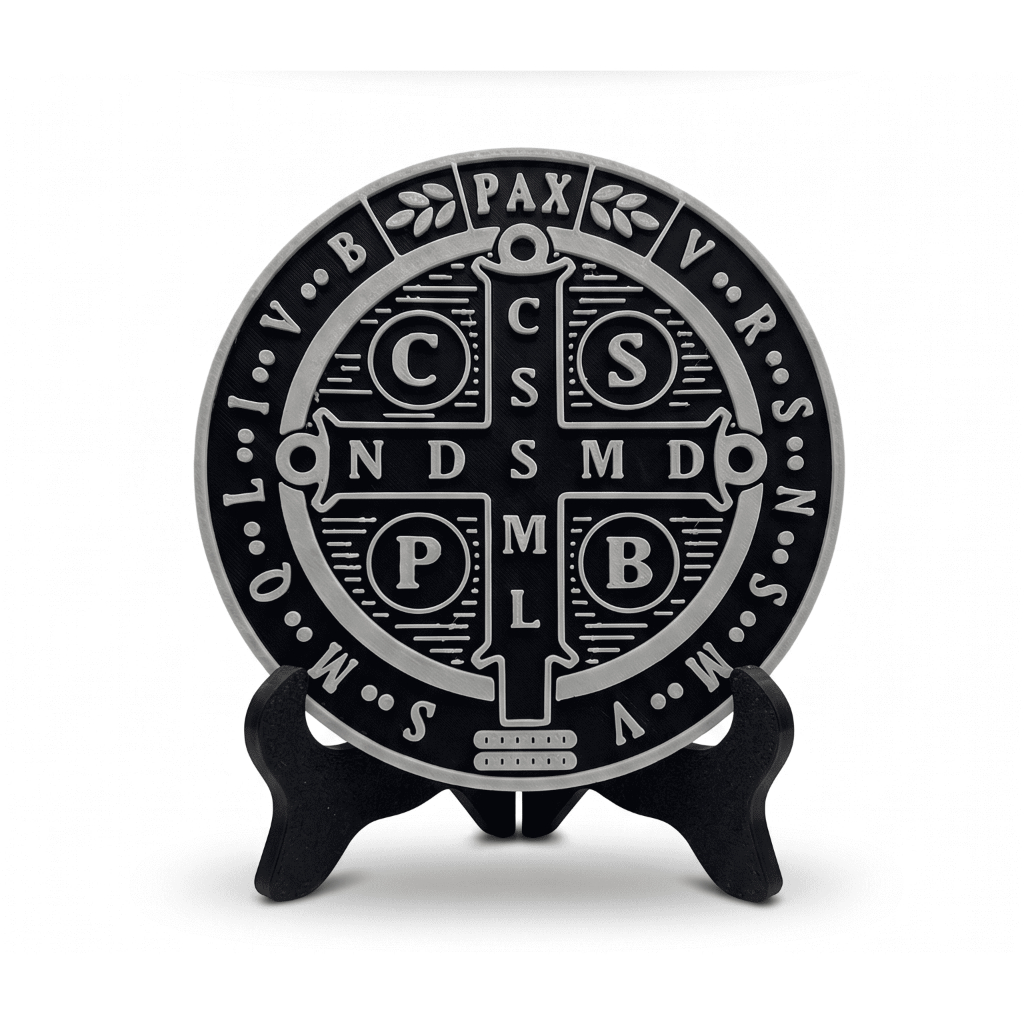 Medalha São Bento De Mesa | Frente e Verso | Com Suporte | Proteção Espiritual | Decorativa