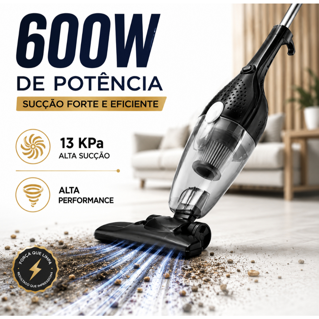 OFERTA COPA -Aspirador De Pó Portatil Vertical Multifuncoes 2 Em 1 Alta Potencia 110v