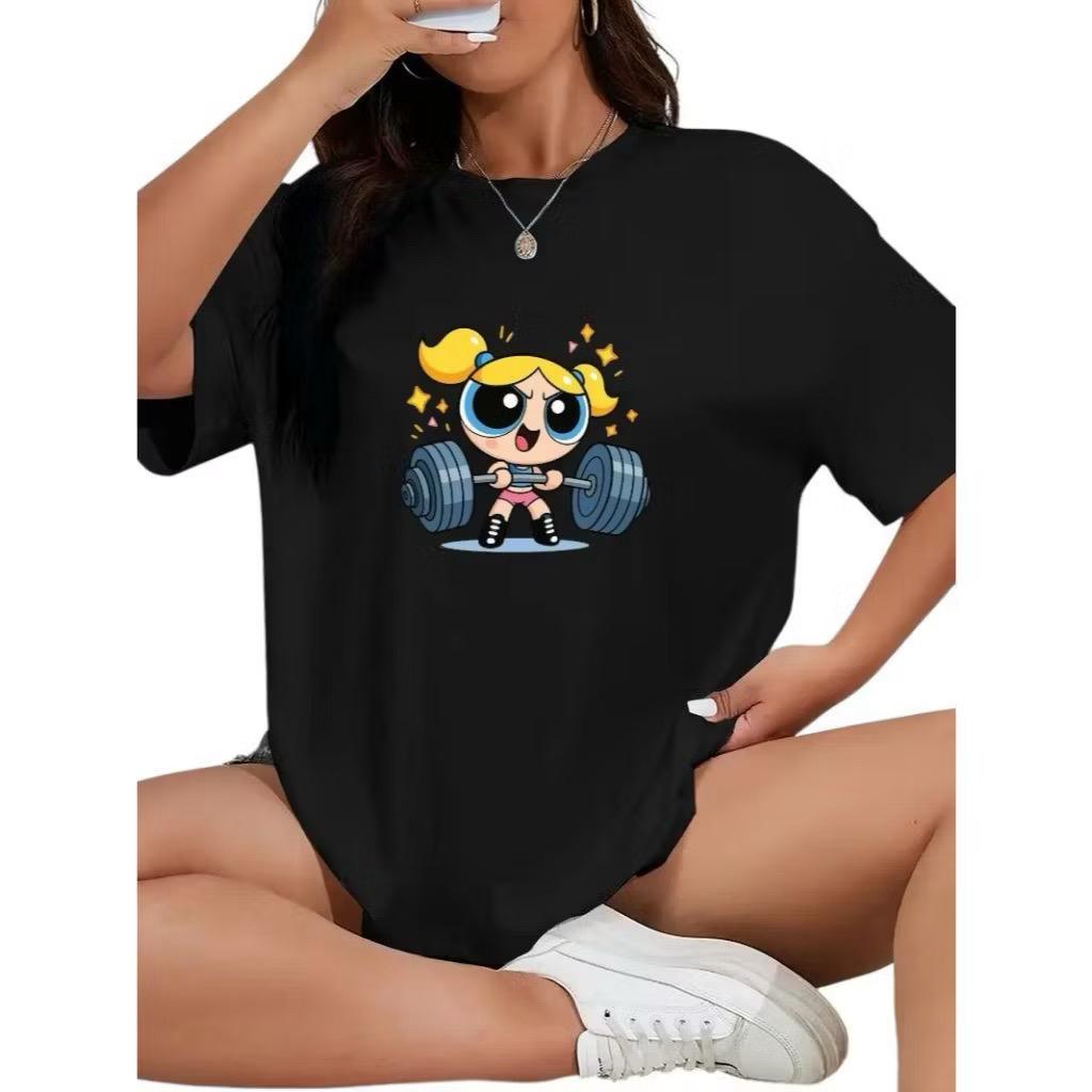 Camiseta Fitness Feminina MENINAS SUPER PODEROSA 100% Algodão Premium Estampada