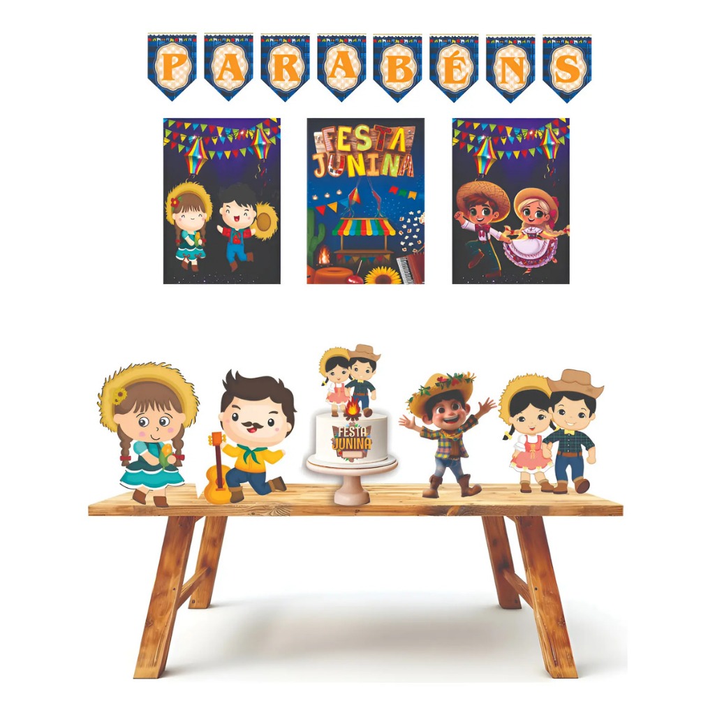 Kit festa em casa personalizado fazemos todos os temas  Festa Junina