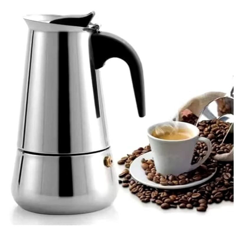 Cafeteira Italiana Inox 6 Xicaras Bico Dosador Alta Resistência Prática