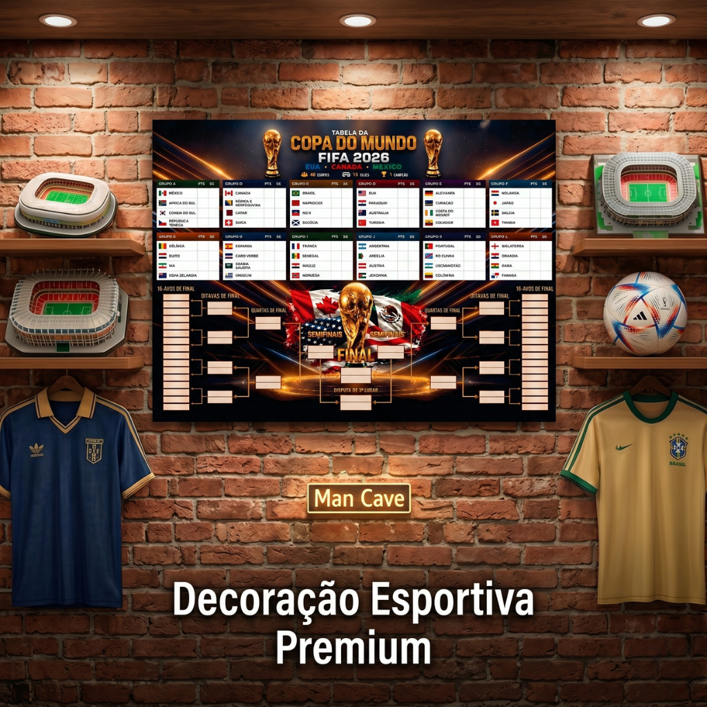 Quadro Placa Tabela Copa Do Mundo 2026 Para Preencher Em PS