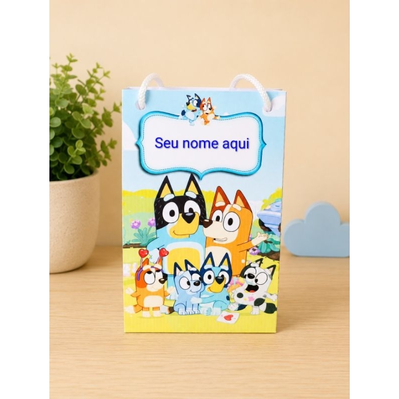 Sacolinha personalizada (Pegue e Monte) Bluey/ sacolas e Mimos para festa