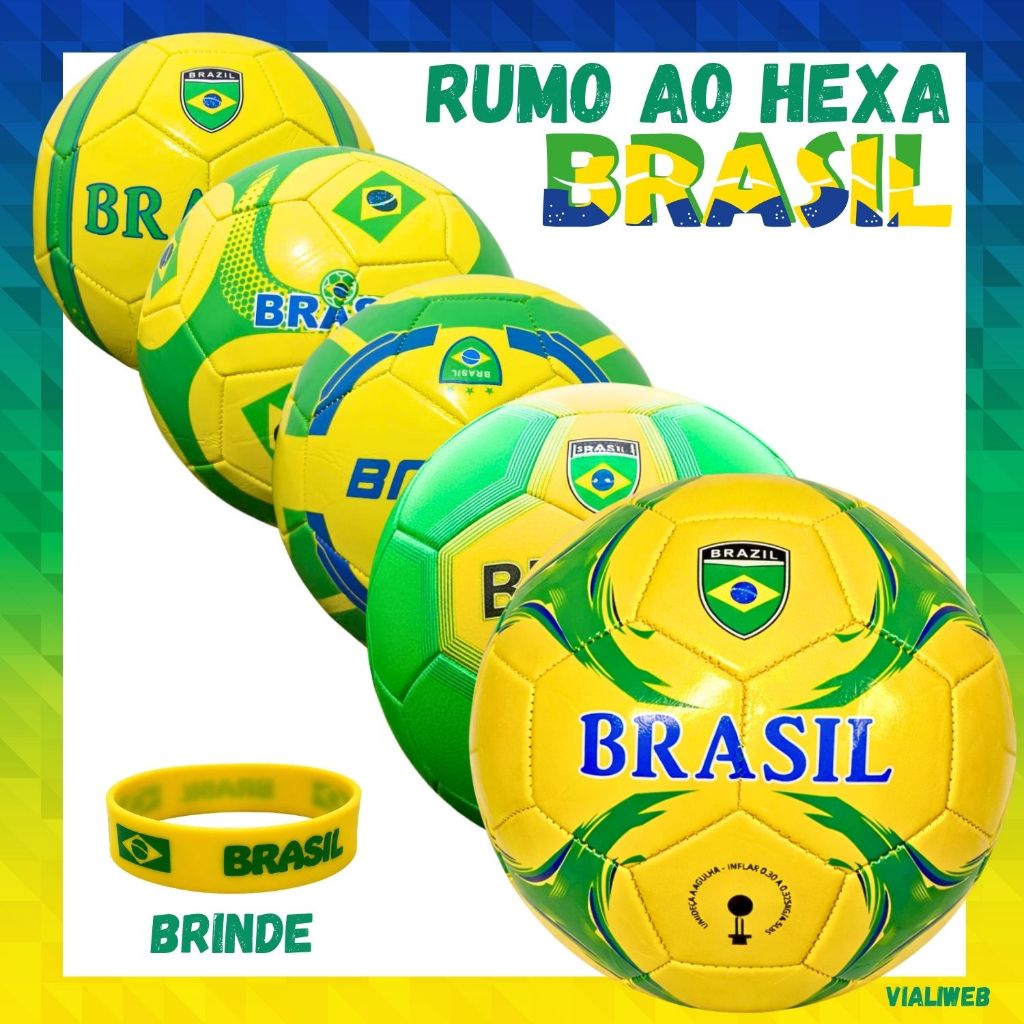 Bola De Futebol Do Brasil Seleção Brasileira Copa Do Mundo Verde E Amarela tamanho 5 treino infantil campo quadra