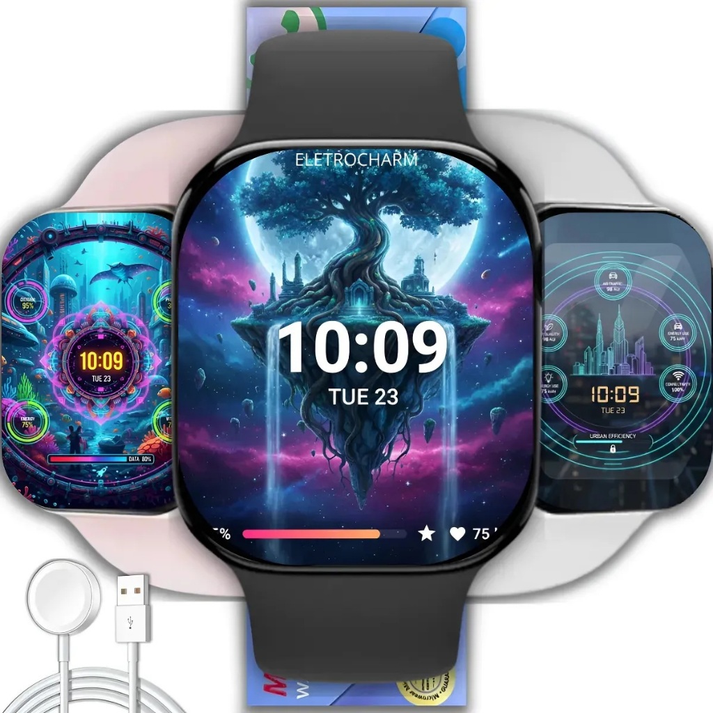 Smartwatch W11X 46mm Fitness Saúde Chamadas WhatsApp Bluetooth Android iOS Oferta