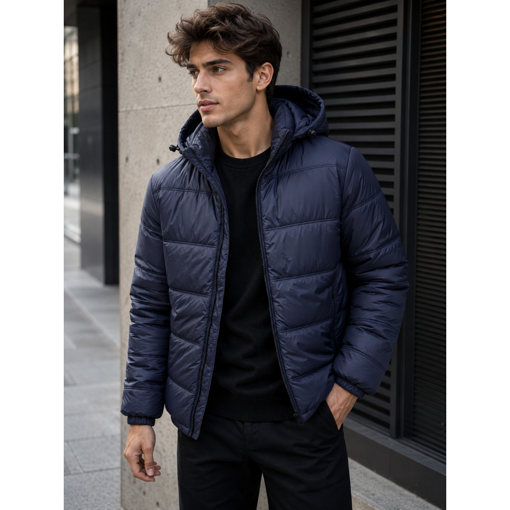 jaqueta masculina azul inverno bobojaco