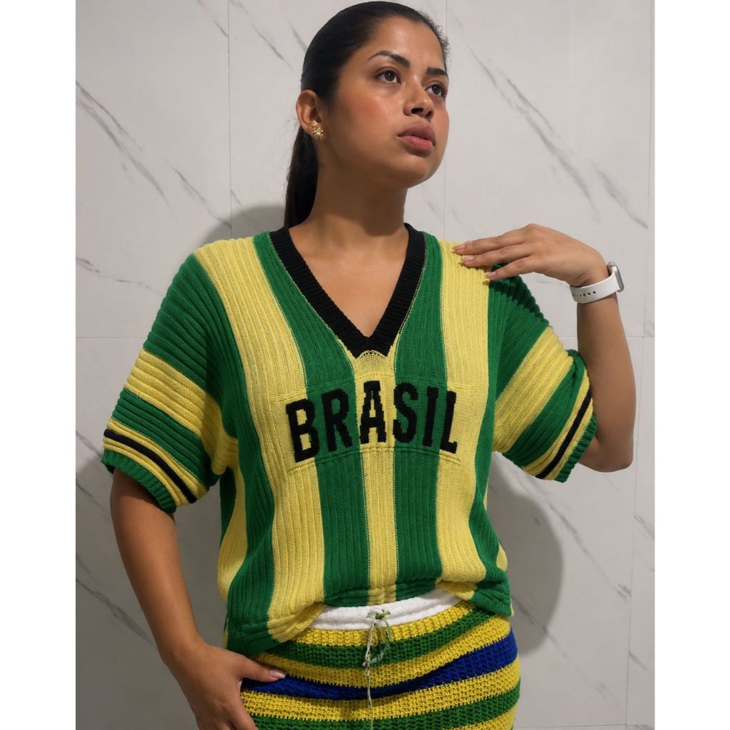 Blusa Feminina Blusão Longa Camisão Brasil Copa