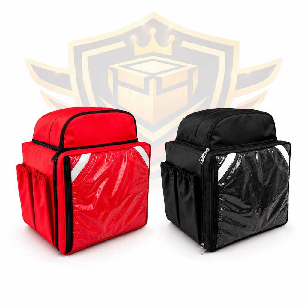 Mochila Bag Motoboy Com Isopor Laminado 45 litros Pizzas Lanches Entregas Delivery Térmica