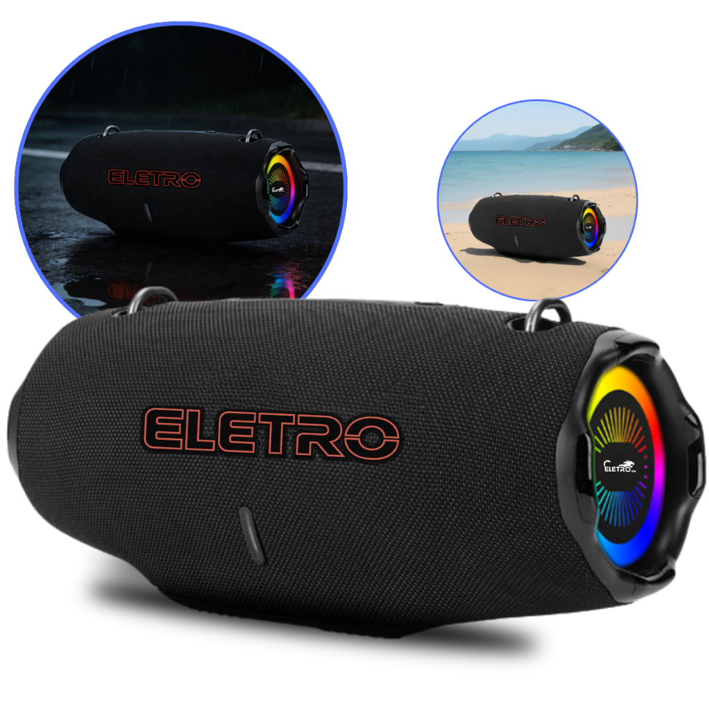 Caixa De Som Super Potente 500w Bluetooth Graves Bass Bosst Com Alça  Subwoofer Potatil Bombox Grande Portatil Bivolt