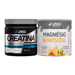 Kit Magnésio e Inositol 210g + Creatina Monohidratada Pura 150g - Bodyaction