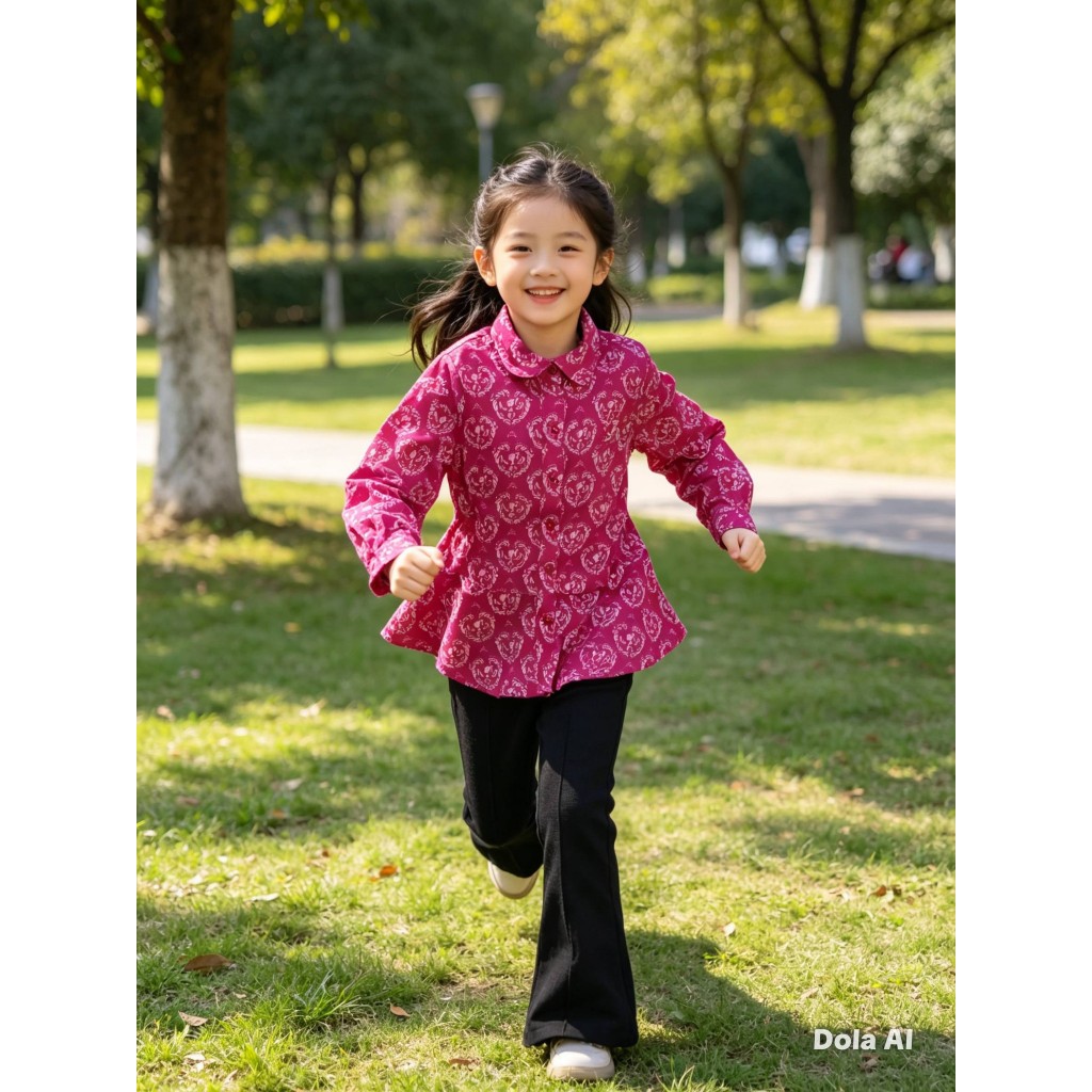 Conjunto Infantil Feminino, (Camisete Ml Pink Estampada + Calça Malha Flare Preta) Tam: 6, Marca: Marca: Dmbauer