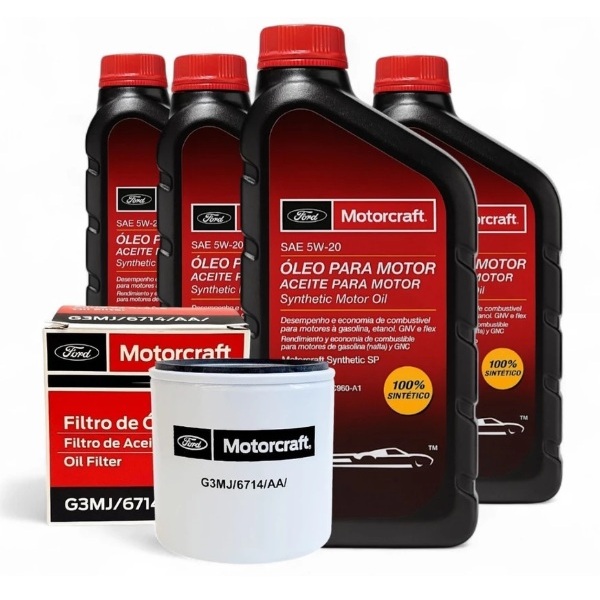 Kit 4 Óleo Motor 5W20 Ford Motorcraft + Filtro óleo Ka Ecosport