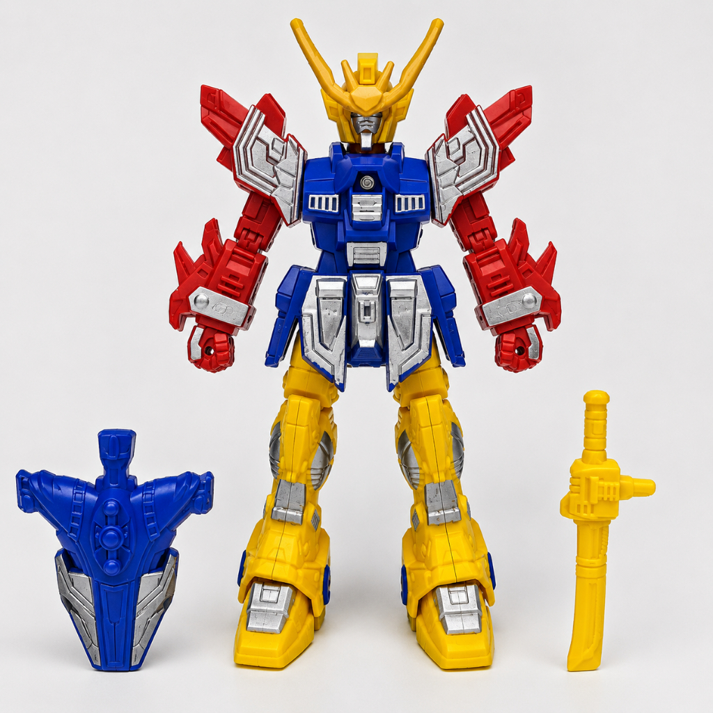 Robô Titanium Articulado com Escudo e Arma | Boneco Guerreiro Robô Infantil +3 Anos