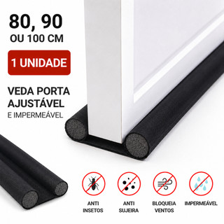 Veda Porta Ajustável 80cm 90cm 100cm Impermeável Protetor Anti Insetos Sujeira Rolinho Duplo