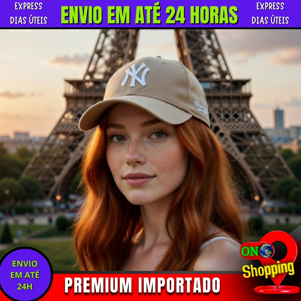 Boné Aba Curva New York Creme Bordado Branco NY Unissex StrapBack A+