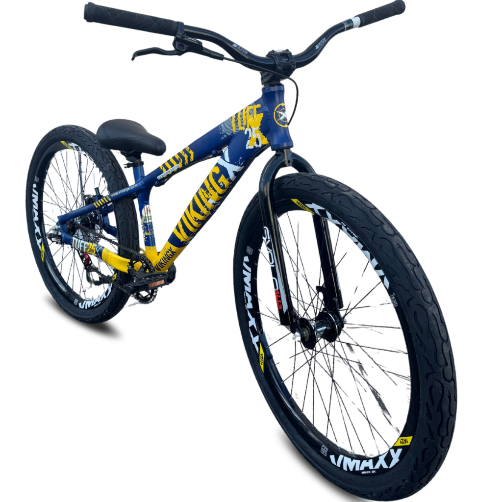 Bicicleta Vikingx Tuff 25 do Grau Com Garfo Freio Shimano MT-200 Guidão Voador Rodas Vmaxx