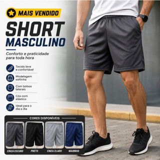 Short Masculino Esportivo com Cós Elástico