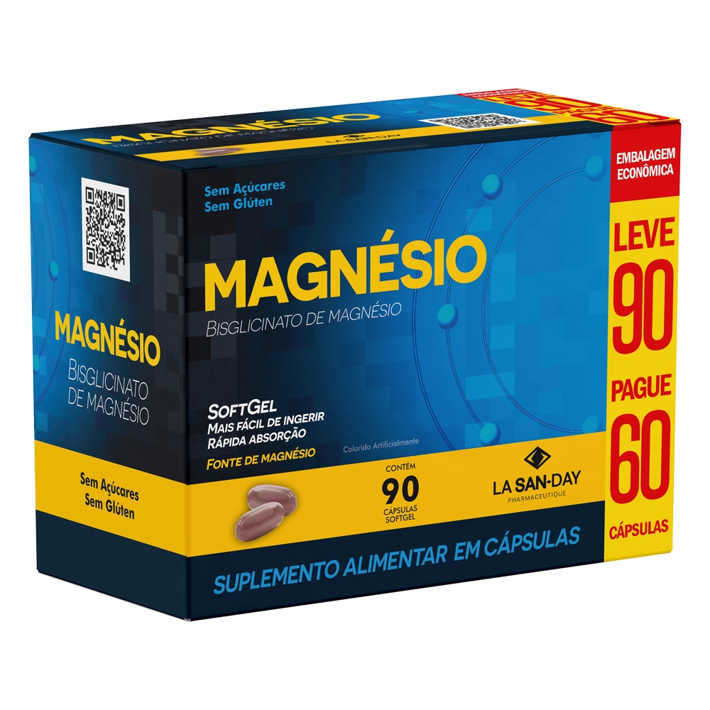 Magnésio Bisglicinato 1000mg - 90 Cápsulas - La San Day
